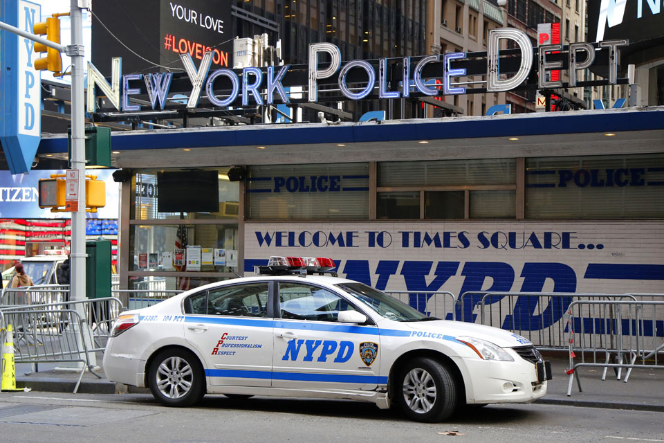 A squad car near the NYPD's Times Square location
