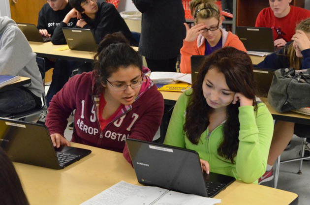 Students using Chromebooks