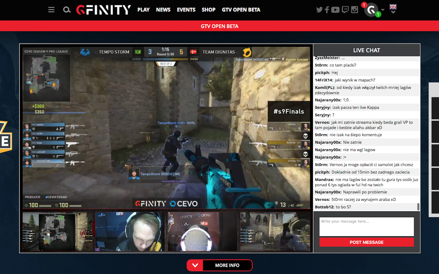 Gfinity&#039;s eSports broadcasts now offer multiple perspectives