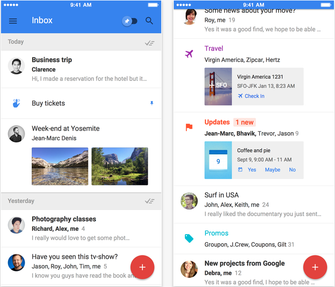 Google&#039;s new app Inbox brings Google Now styled filters to your email