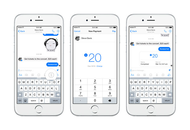 Send money to your friends with Facebook Messenger