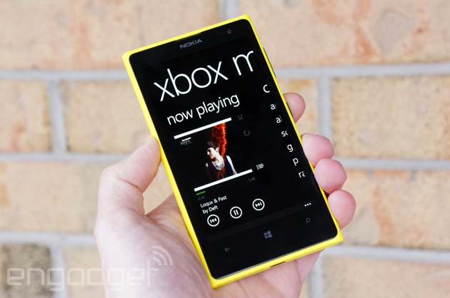 Windows Phone Music app on a Nokia Lumia 1020