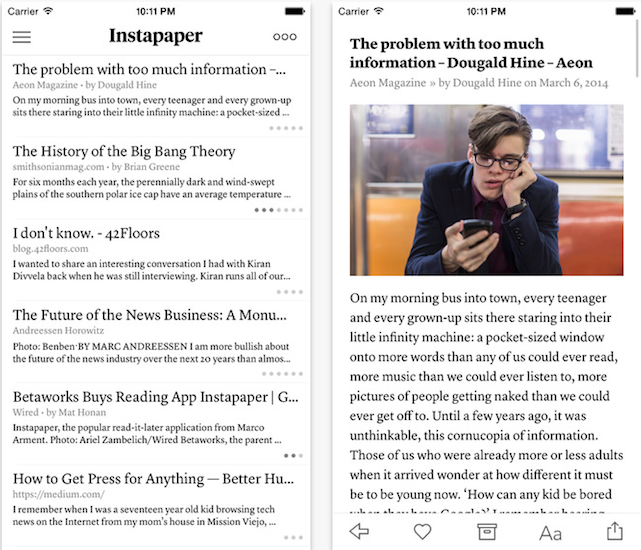 photo of Instapaper for iOS gets improved text-to-speech, Evernote sharing, and more image
