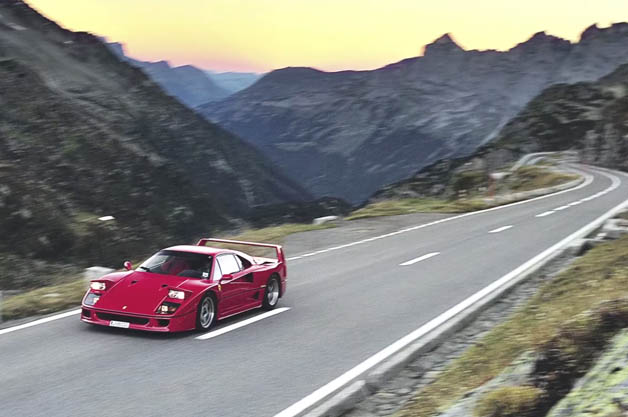 Ferrari F40 in the Alps