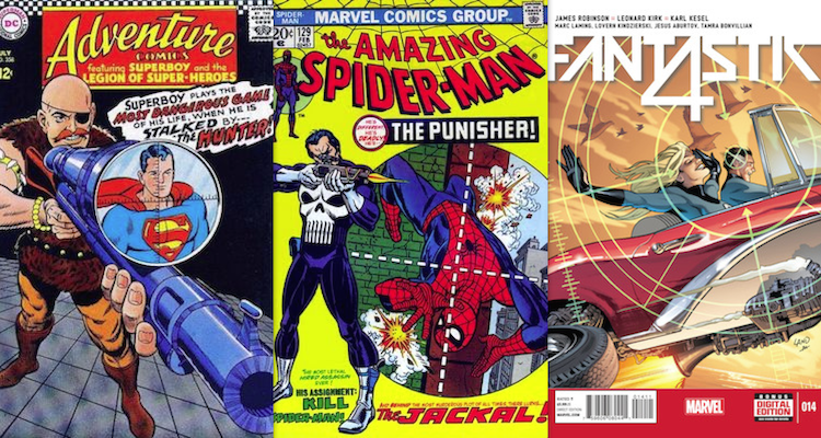 cliche comic book covers, crosshairs comic book cover