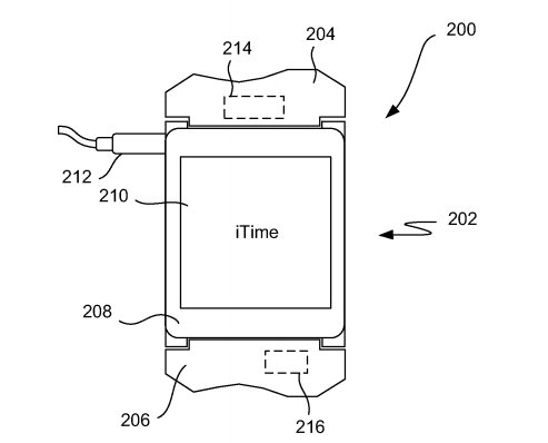 photo of Apple awarded iTime wristwatch patent image