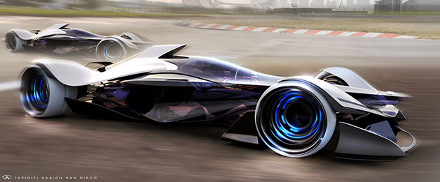 A rendering of Infiniti's SYNAPTIQ concept created for the LA Auto Show Design Challenge.
