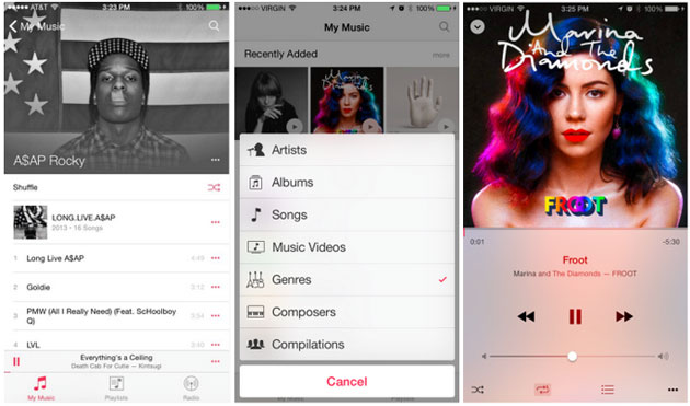 iOS 8.4's music app