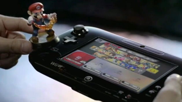 Mario Amiibo being used in Super Smash Bros. for Wii U