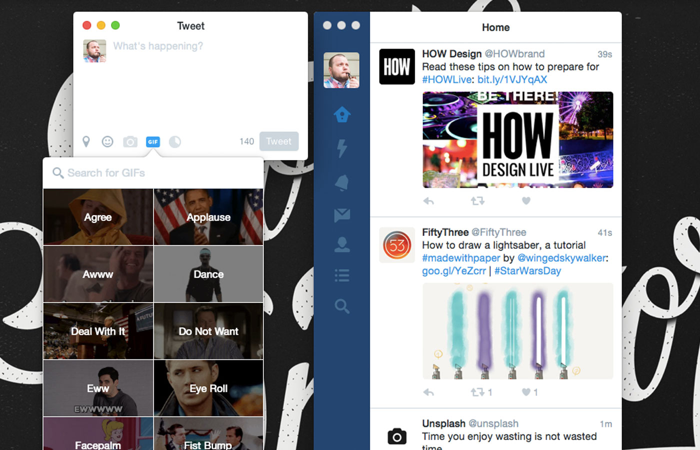 Twitter for Mac lets you search for GIFs when a photo won&#039;t do