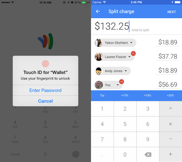 photo of Google Wallet app updated with Touch ID support and new bill splitting feature image
