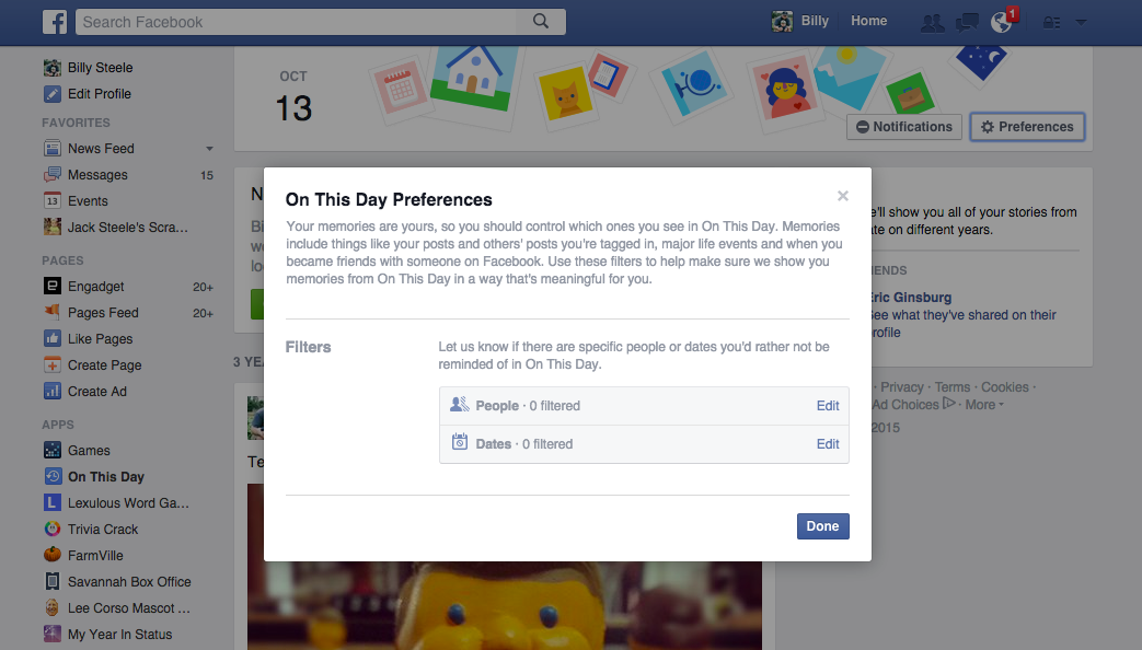 Facebook&#039;s &#039;On This Day&#039; feature has controls to filter out sad times