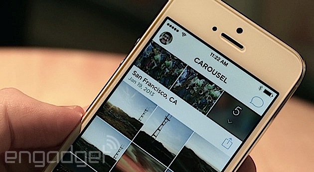 Dropbox Carousel on an iPhone