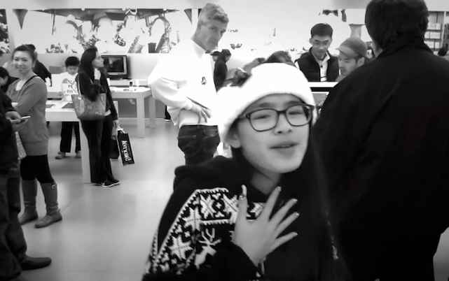 photo of Teenage girls fill Apple Store with Christmas spirit in adorable dance video image