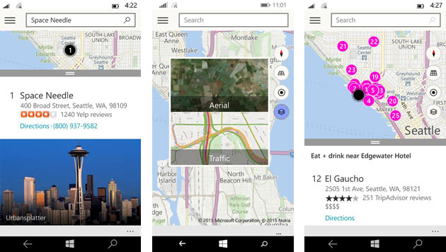 Maps on Windows 10 for phones