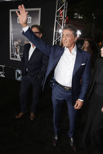 Producer Sylvester Stallone seen at Los Angeles World Premiere of New Line Cinemaâs and Metro-Goldwyn-Mayer Pictures' 'Creed' at Regency Village Theater on Thursday, November 19, 2015, in Westwood, CA. (Photo by Eric Charbonneau/Invision for Warner Bros/AP Images)