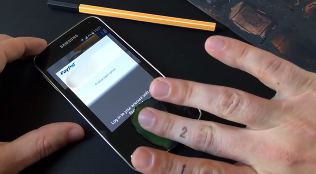 Fake fingerprint used to fool the Galaxy S5