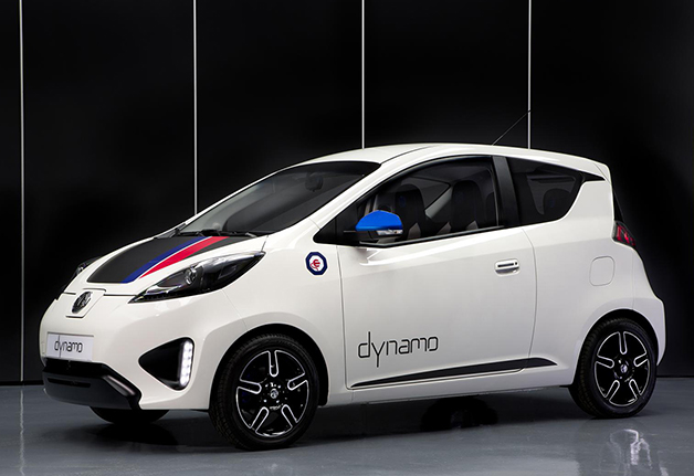 The MG Dynamo concept electric car, front three-quarter view.