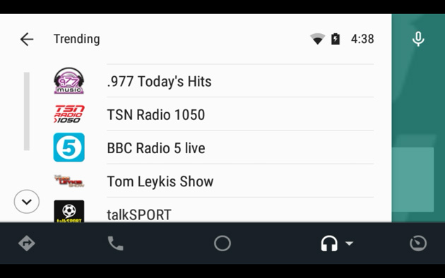 TuneIn Radio on Android Auto