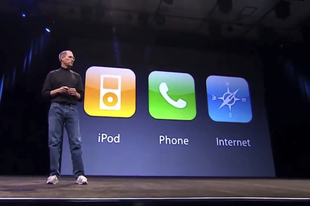 Steve Jobs at the Apple iPhone keynote, 2007
