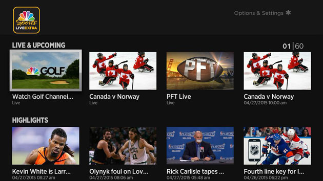 photo of NBC's live sports streaming comes to Apple TV and Roku players image