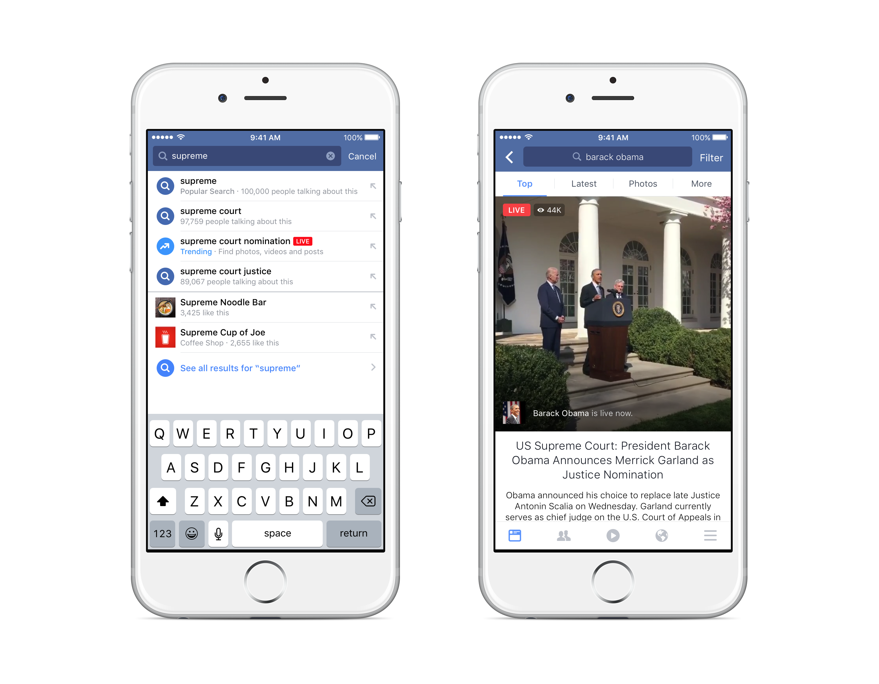 Facebook updates Search to better promote Live Video
