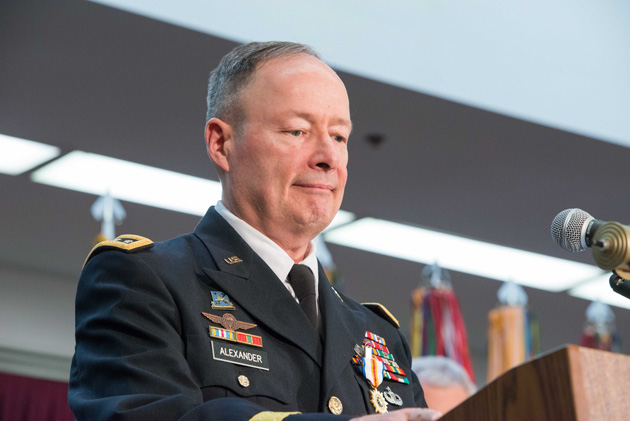 General Keith Alexander as he retired from the NSA