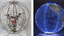 「浮遊球体ドローンディスプレイ」ドコモが発表、バーサライタ応用で空飛ぶ映像広告を実現