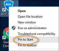 AOL Shield Pin to Start