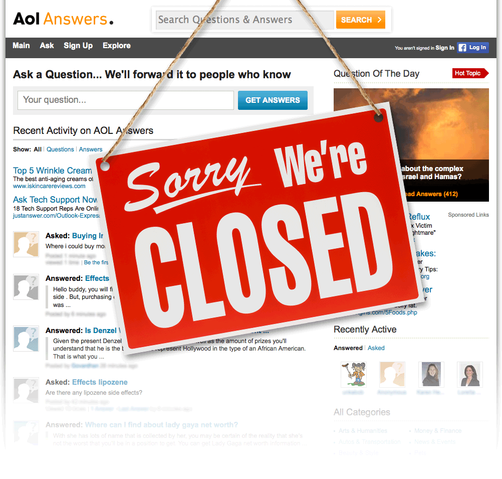 AOL Answers is closed