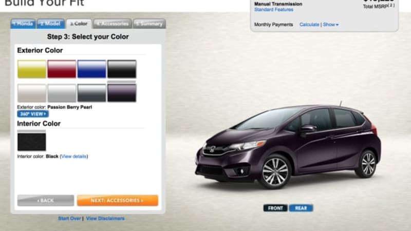 2015 Honda Fit configurator will let you have it your way