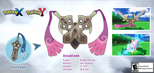 Pokemon X/Y's Honedge already gets an evolved form in Doublade