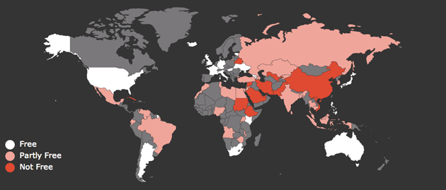 The internet censorship map at a glance