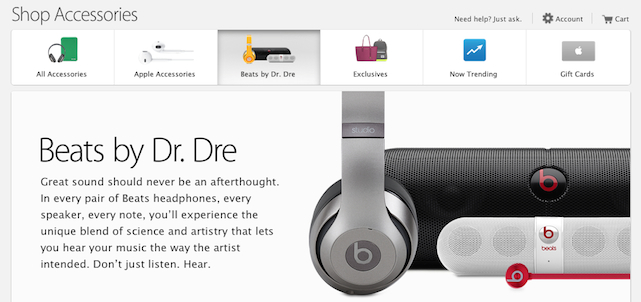 Apple adds Beats accessories section to its online store