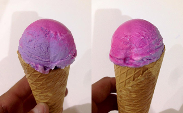 Physicist concocts ice cream that changes color when you lick it