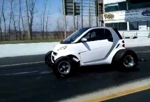 Drag racing V8-engined Smart car is one mean city machine - AOL UK Cars