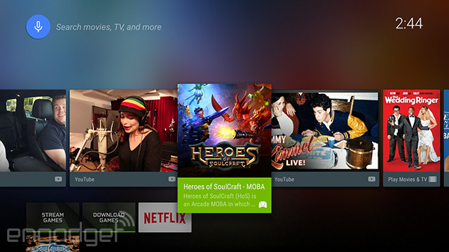 Android TV will display video apps as traditional channels