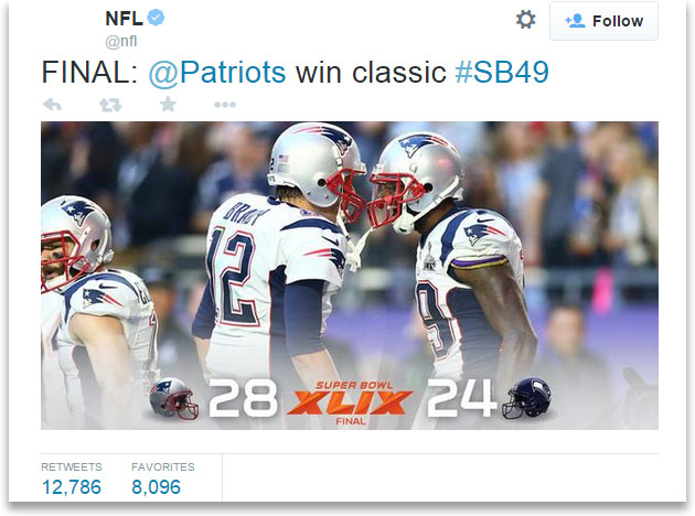 Super Bowl final score: A faked screenshot tweet has resulted in