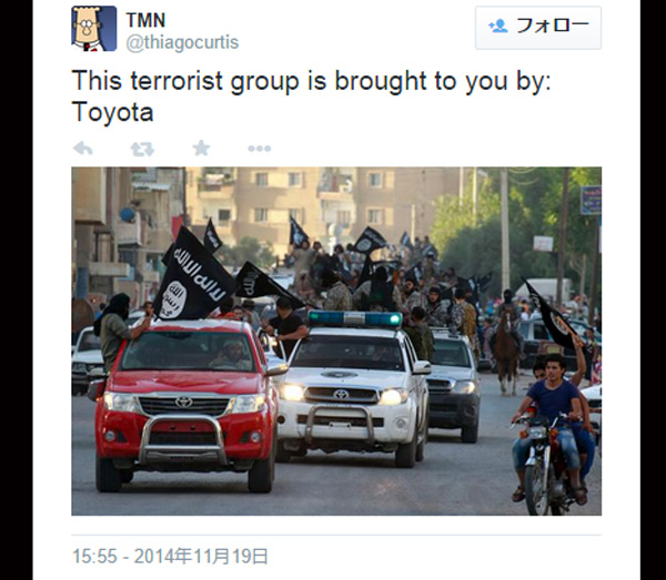 Isisなどイスラム過激派が使用する車は日本製が多い ネット上で話題に ガジェット通信 Getnews