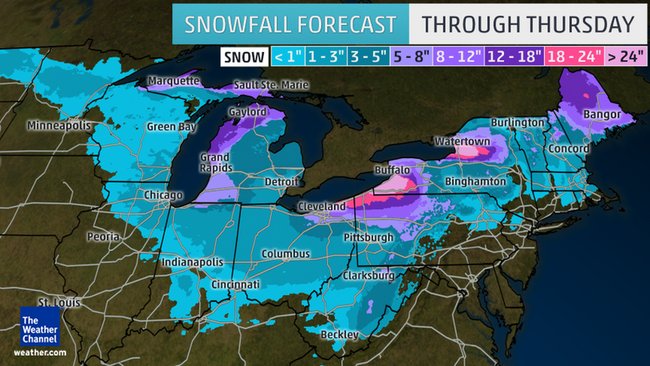 Lake-effect snow and windy clipper system take aim on Great Lakes - AOL ...