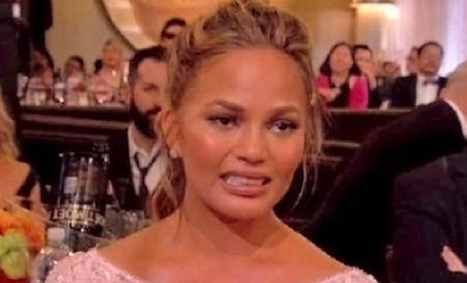 Chrissy Teigen's Cry Face During John Legend's Golden Globe Win Was the ...