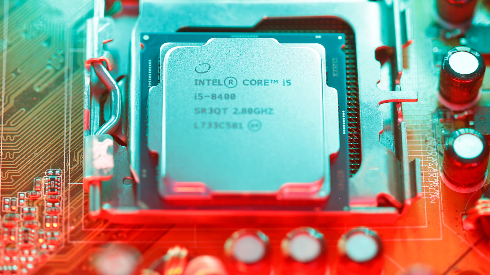 Intel's 8th generation Core i5 processor is seen on the computer's motherboard in this illustration taken January 5, 2018. REUTERS/Dado Ruvic/Illutration