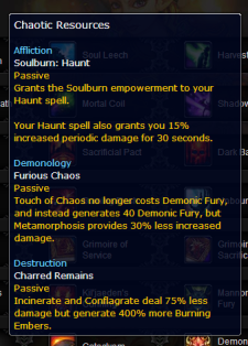 warlock level 100 talent Chaotic Resources tooltip
