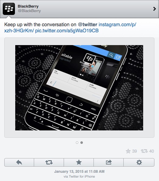 Official Blackberry Twitter Account Sends Out Tweet From An Iphone Engadget