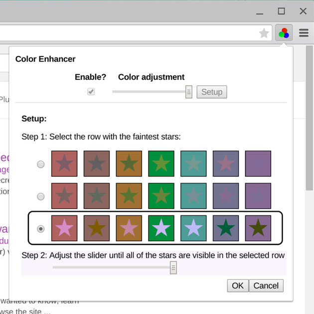 Google's Color Enhancer extension for Chrome