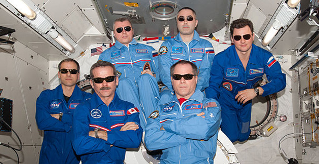 Astronauts wearing sunglasses
