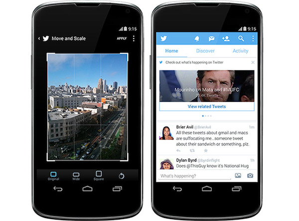 Actualización de Twitter para Android permite cortar y girar las fotos