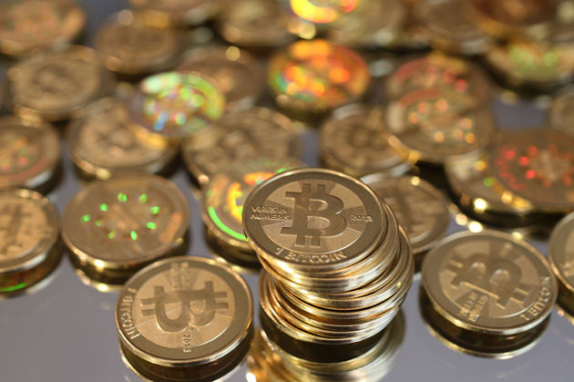 SALT LAKE CITY, UT - APRIL 26: A pile of Bitcoins are shown here after Software engineer Mike Caldwell minted them in his shop on April 26, 2013 in Sandy, Utah. Bitcoin is an experimental digital currency used over the Internet that is gaining in popularity worldwide. (Photo by George Frey/Getty Images)
