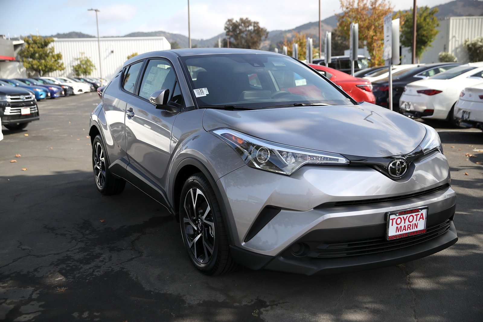 SAN RAFAEL, CA - SEPTEMBER 05:  A brand new non-hybrid version of the Toyota C-HR is displayed on a sales lot at Toyota Marin on September 5, 2018 in San Rafael, California.  Toyota annouced plans to recall over one million Prius and C-HR crossover sport-utility vehicles globally to fix an electrical system issue that could cause a fire. The vehicles affected by the recall are certain 2016-2018 Prius cars, Prius Prime plug-in hybrids and hybrid versions of the C-HR. Nearly 200,000 Prius cars in the United States will be affected.  (Photo by Justin Sullivan/Getty Images)