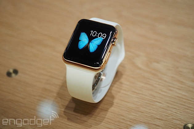 Apple Watch Edition with a white sport band
